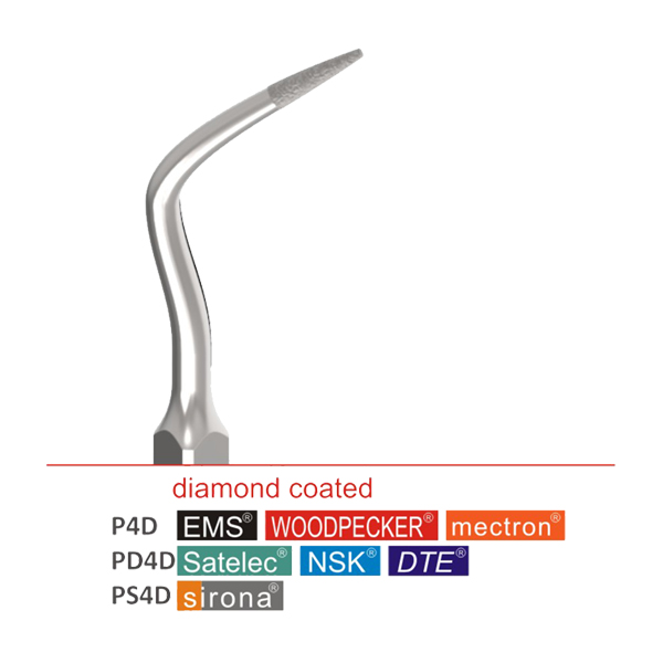 P4D-PD4D-PS4D Periodontal Scaling Tips Diamond Coated (5pcs in the pack )